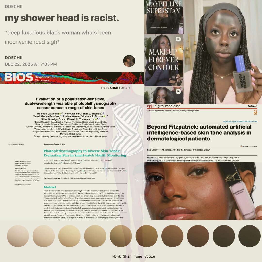 Research board for the colorism and beauty tech essay